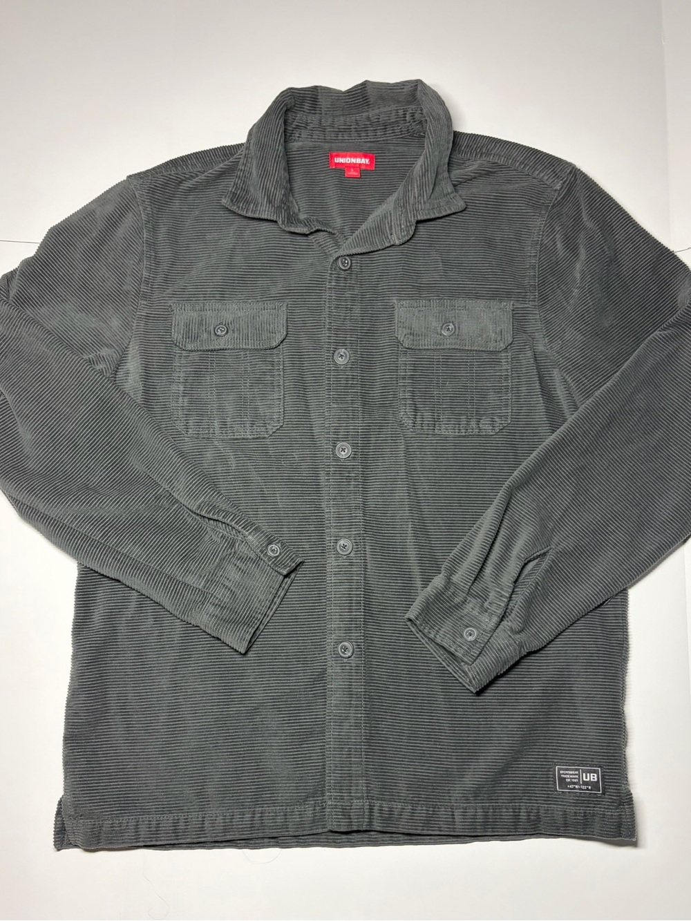 UNIONBAY Men's Corduroy Shirt Jacket - Charcoal